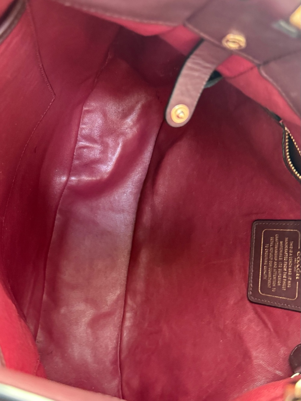 Coach Smooth Leather Hobo Bag in Deep Wine - Picture 10 of 14